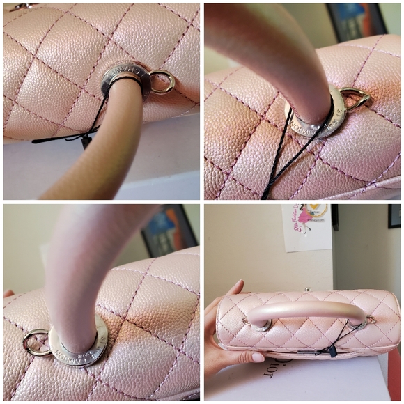 Chanel coco handle iridescent pink mini caviar rainbow and silver hard ware - Picture 8 of 11